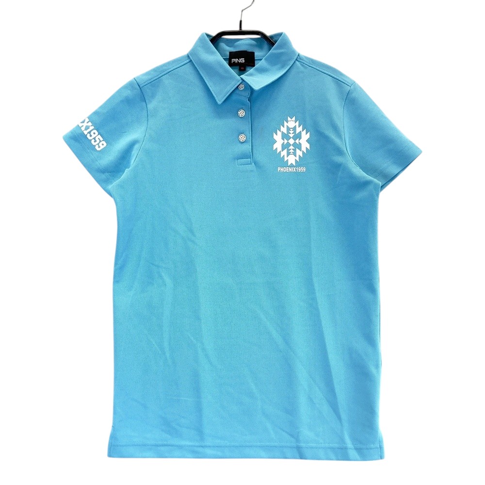 PING ピン 2023年 半袖ポロシャツ ブルー系 M 【中古】ゴルフウェア レディース