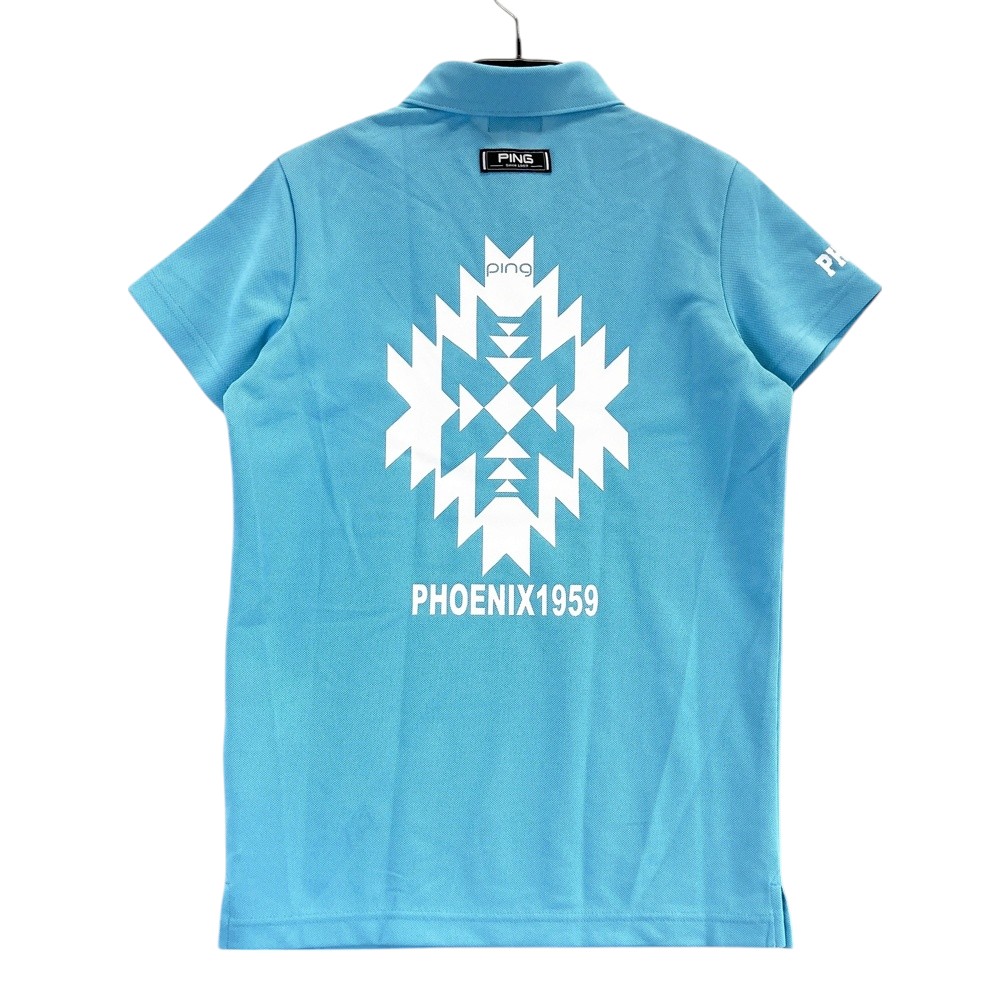 PING ピン 2023年 半袖ポロシャツ ブルー系 M 【中古】ゴルフウェア レディース
