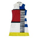 MARK&LONA マークアンドロナ ノースリーブポロ ワンピース 総柄 ブラウン系 S 【中古】ゴルフウェア レディース