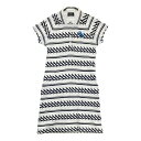 PEARLY GATES パーリーゲイツ 半袖ワンピース 総柄 ホワイト系 0 【中古】ゴルフウェア レディース