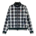 FILA GOLF フィラゴルフ 裏起毛 ジップジャケット チェック柄 ブラック系 M 【中古】ゴルフウェア レディース