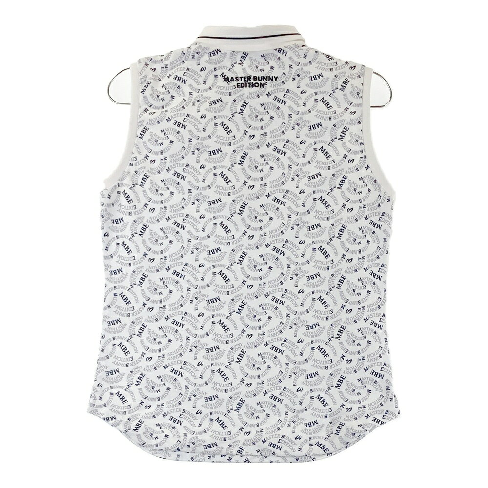 MASTER BUNNY EDITION マスターバニーエディション ノースリーブポロシャツ 総柄 ホワイト系 0 【中古】ゴルフウェア レディース