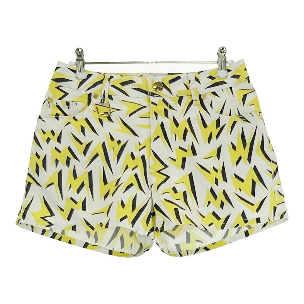 MARK&LONA マークアンドロナ ショートパンツ 総柄 イエロー系 M 【中古】ゴルフウェア レディース