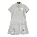 ADIDAS GOLF アディダスゴルフ インナー付 半袖ポロ ワンピース グレー系 OT 【中古】ゴルフウェア レディース
