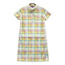 BEAMS GOLF ビームスゴルフ 半袖ワンピース チェック柄 イエロー系 M 【中古】ゴルフウェア レディース