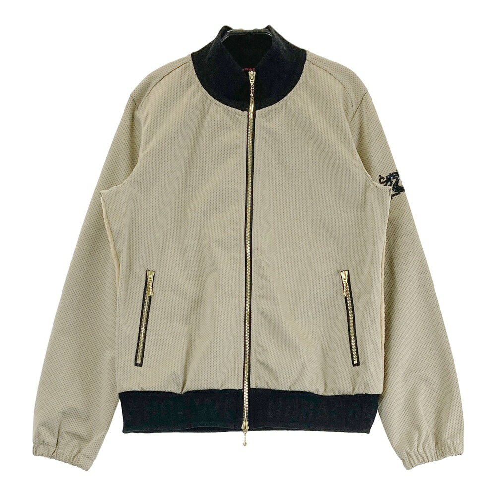 DANCE WITH DRAGON ダンスウィズドラゴン 長袖ジップジャケット ベージュ系 2 【中古】ゴルフウェア レディース