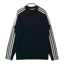 ADIDAS GOLF アディダスゴルフ FS6470 ウール混 ニットセーター スリーストライプ ブラック系 M 【中古】ゴルフウェア レディース