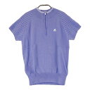 ADIDAS GOLF アディダスゴルフ ハーフジップ 半袖ニット セーター パープル系 M/M 【中古】ゴルフウェア レディース