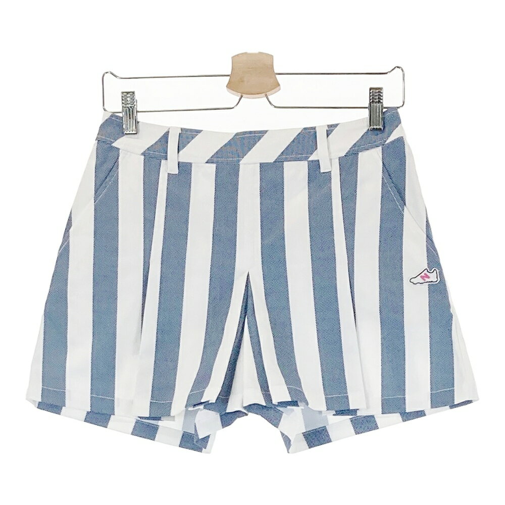 NEW BALANCE GOLF ニューバランス キュロットパンツ ストライプ ネイビー系 1 【中古】ゴルフウェア レディース