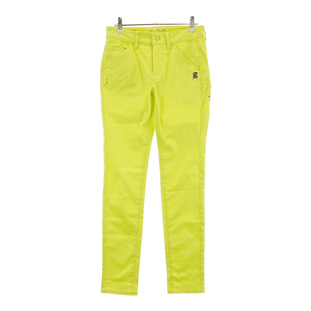 PEARLY GATES パーリーゲイツ ストレッチ ロングパンツ ニコちゃん イエロー系 00 【中古】ゴルフウェ..