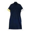 J.LINDEBERG ジェイリンドバーグ ハーフジップ 半袖ワンピース ネイビー系 S 【中古】ゴルフウェア レディース
