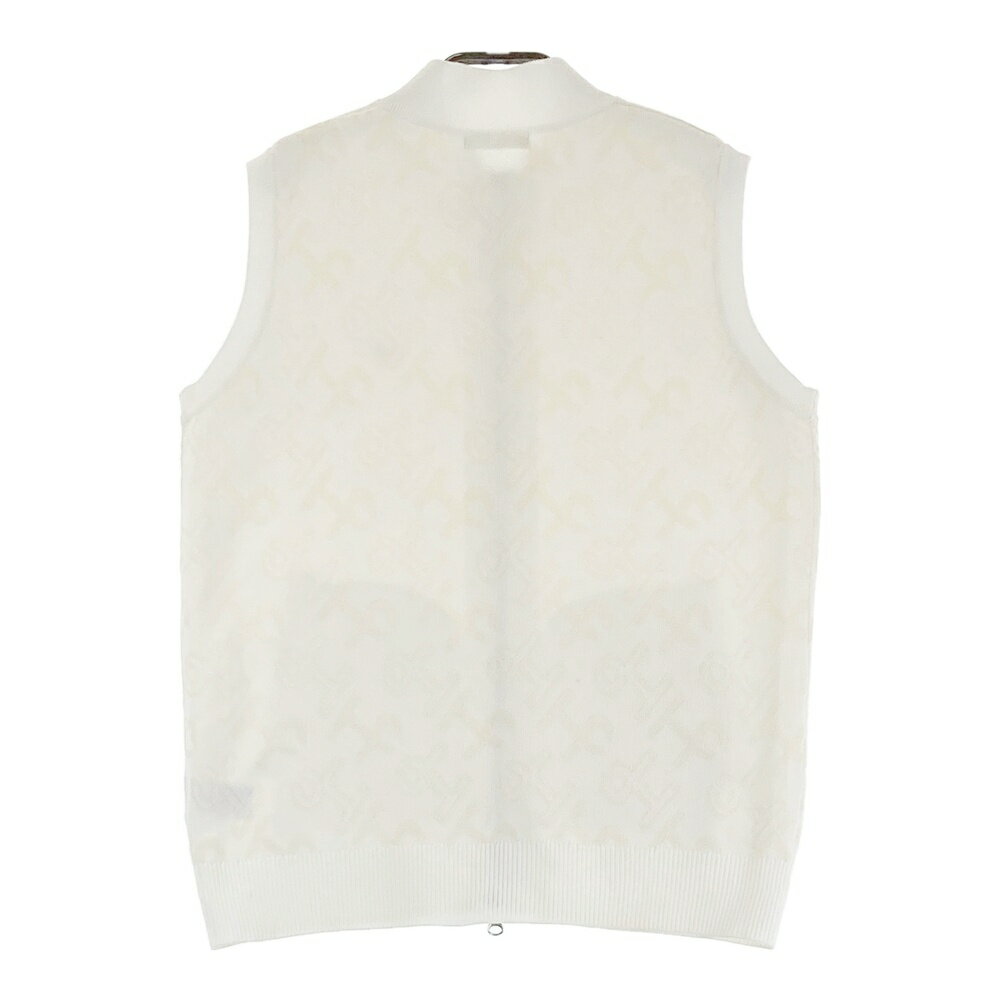 HEAL CREEK ヒールクリーク ニットベスト ロゴ柄 ホワイト系 40 【中古】ゴルフウェア レディース