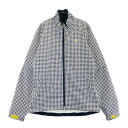 ADIDAS GOLF アディダスゴルフ レインウェア セットアップ 千鳥柄 ネイビー系 L 【中古】ゴルフウェア レディース