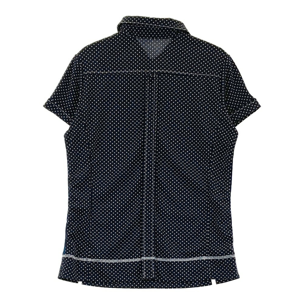 HEAL CREEK ヒールクリーク 半袖ポロシャツ ドット 総柄 ネイビー系 40 【中古】ゴルフウェア レディース