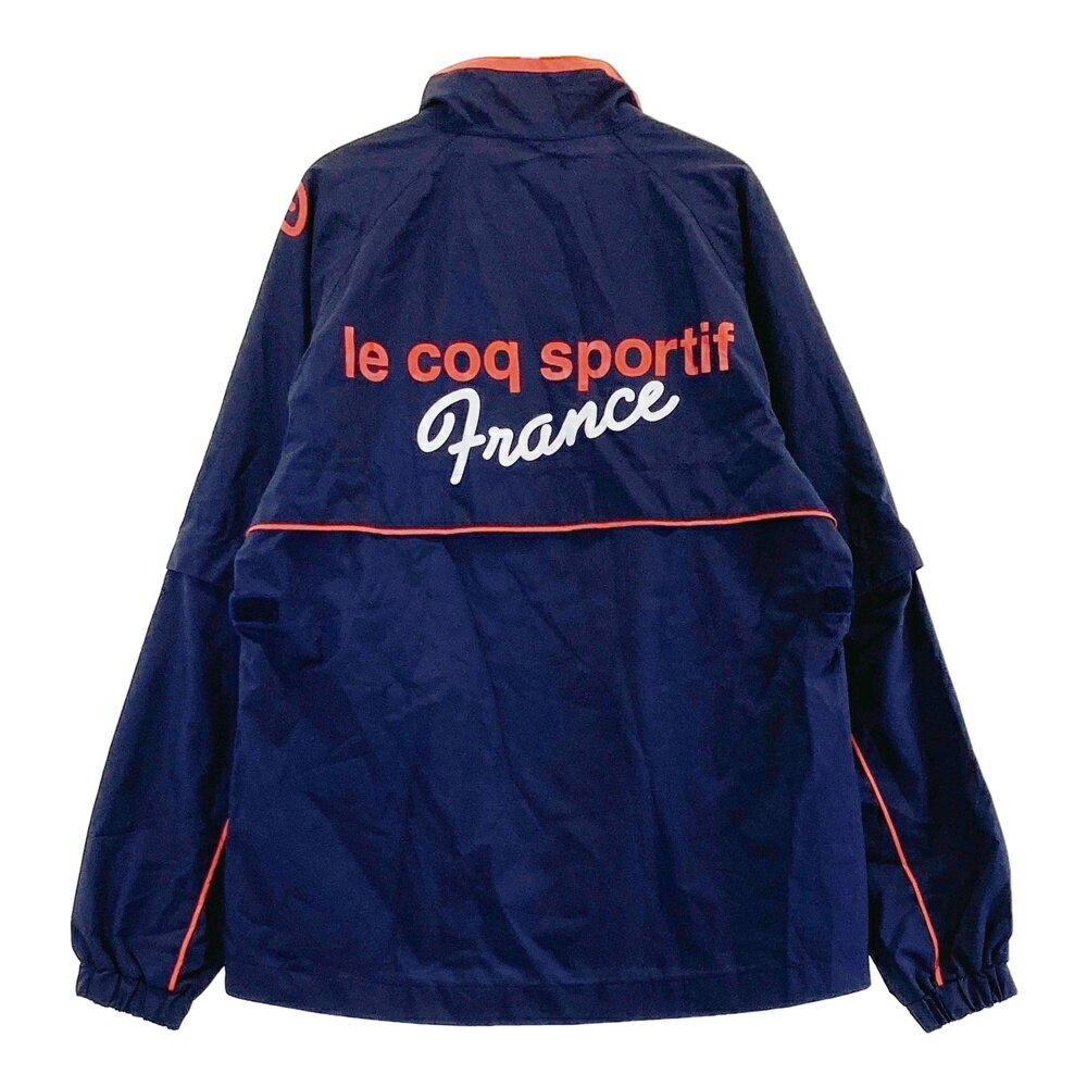LE COQ GOLF ルコックゴルフ 2WAY レインウェア セットアップ ネイビー系 M 【中古】ゴルフウェア レディース