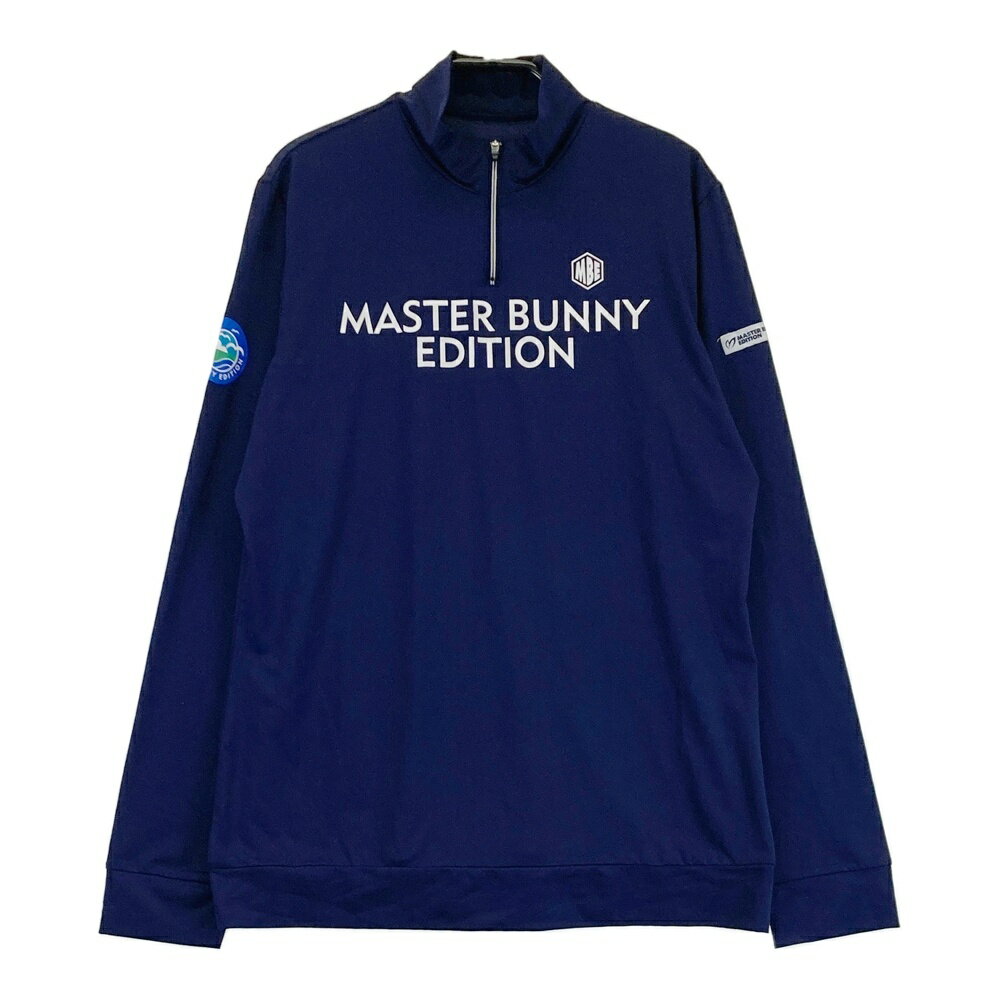 MASTER BUNNY EDITION マスターバニーエディション ハーフジップ 長袖Tシャツ ロゴプリント ネイビー系 2 【中古】ゴルフウェア レディース