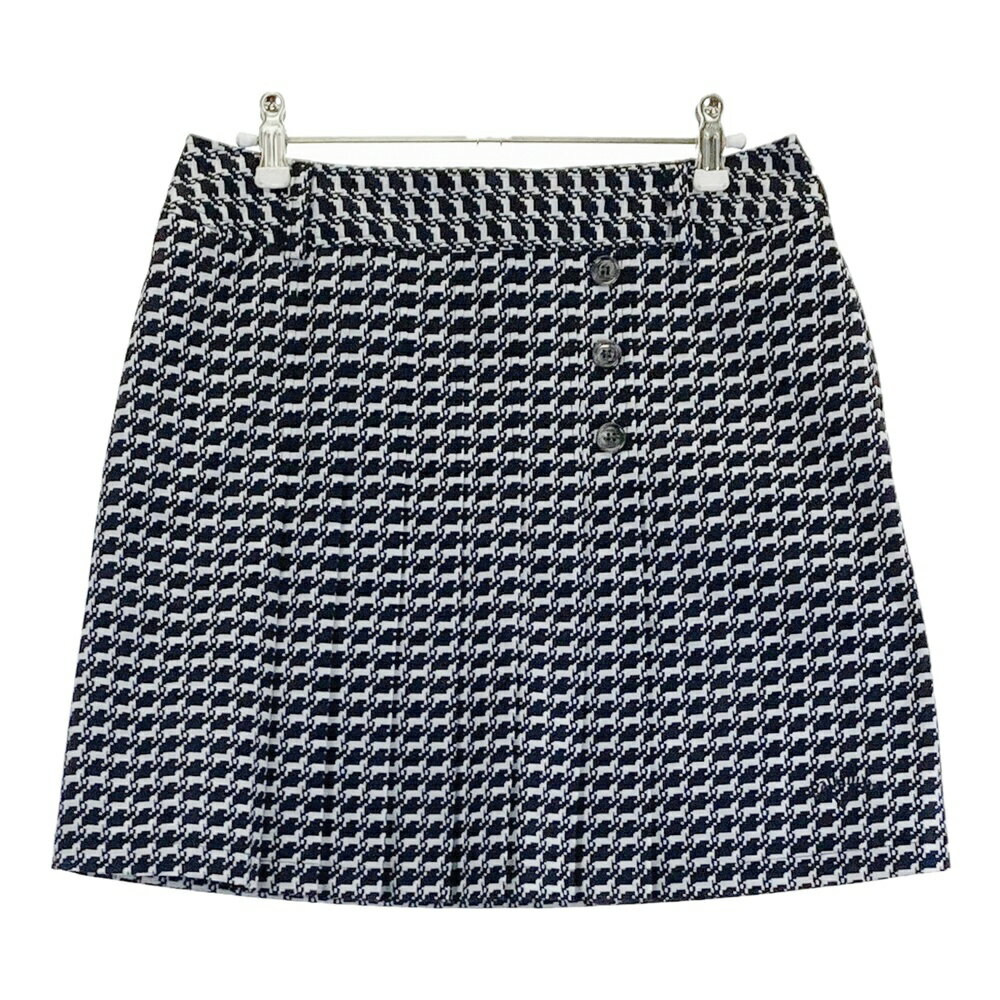 CALLAWAY キャロウェイ プリーツ切替 スカート ホース千鳥柄 ブラック系 L 【中古】ゴルフウェア レデ..