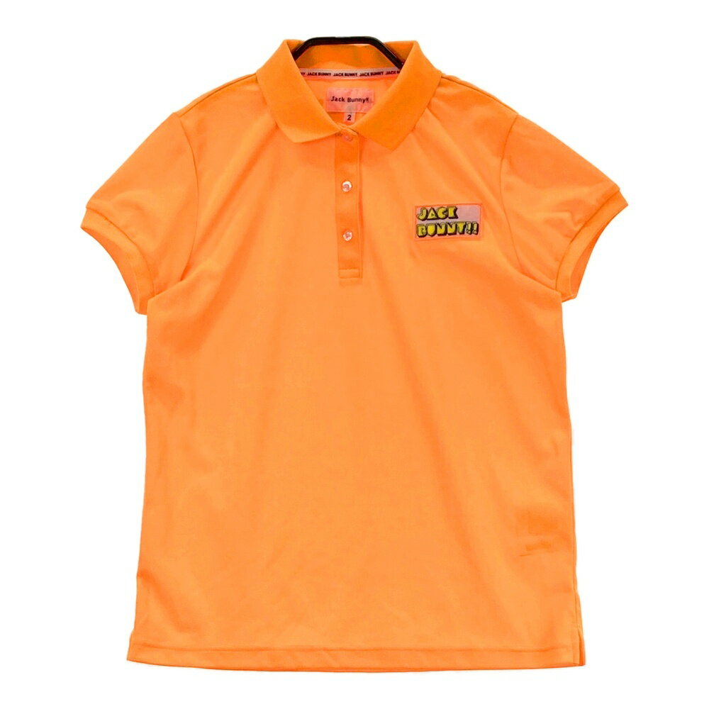 JACK BUNNY ジャックバニー ×PAC-MAN 半袖ポロシャツ オレンジ系 2 【中古】ゴルフウェア レディース
