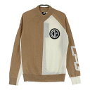 CPG GOLF シーピージーゴルフ Vネック ニットセーター MUSTARD ベージュ系 2 【中古】ゴルフウェア レディース