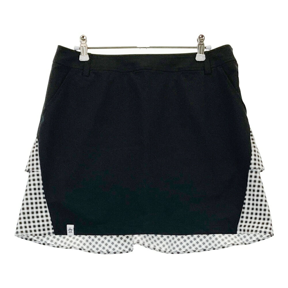 MUNSING WEAR マンシングウェア インナー付き フリル切替 スカート チェック柄 ブラック系 13 【中古】..