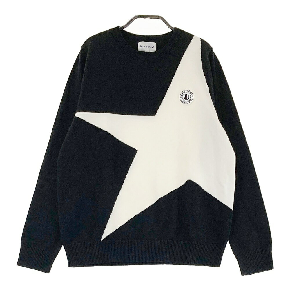JACK BUNNY ジャックバニー ニットセーター 星 ブラック系 2 【中古】ゴルフウェア レディース