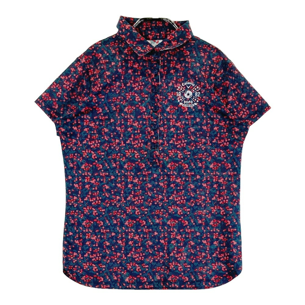 CALLAWAY キャロウェイ 半袖ポロシャツ 総柄 ネイビー系 L 【中古】ゴルフウェア ...
