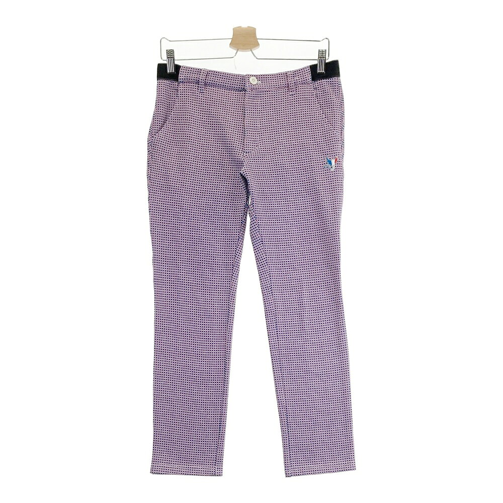 CLUNK クランク 裏起毛 ロングパンツ 総柄 レッド系 M 【中古】ゴルフウェア レディース