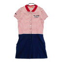 BEAMS GOLF ビームスゴルフ 半袖ワンピース ボーダー柄 レッド系 L 【中古】ゴルフウェア レディース
