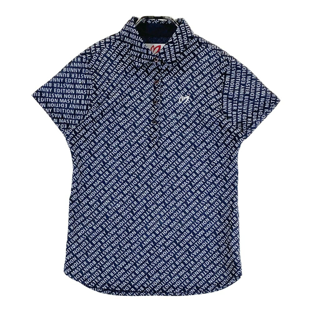 MASTER BUNNY EDITION マスターバニーエディション 半袖ポロシャツ ロゴ 総柄 ネイビー系 0 【中古】ゴ..