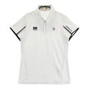 MUNSING WEAR マンシングウェア MEWTJA05 ハーフジップ 半袖ポロシャツ ホワイト系 M 【中古】ゴルフウェア レディース