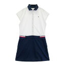 TOMMY HILFIGER GOLF トミー ヒルフィガーゴルフ 半袖ワンピース ホワイト系 L 【中古】ゴルフウェア レディース
