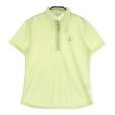 LANVIN SPORT ランバン スポール ハーフジップ 半袖ポロシャツ ドット柄 グリーン系 38 【中古】ゴルフウェア レディース