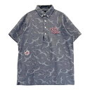 ZOY ゾーイ 半袖ポロシャツ 総柄 ジャガード グレー系 1 【中古】ゴルフウェア レディース