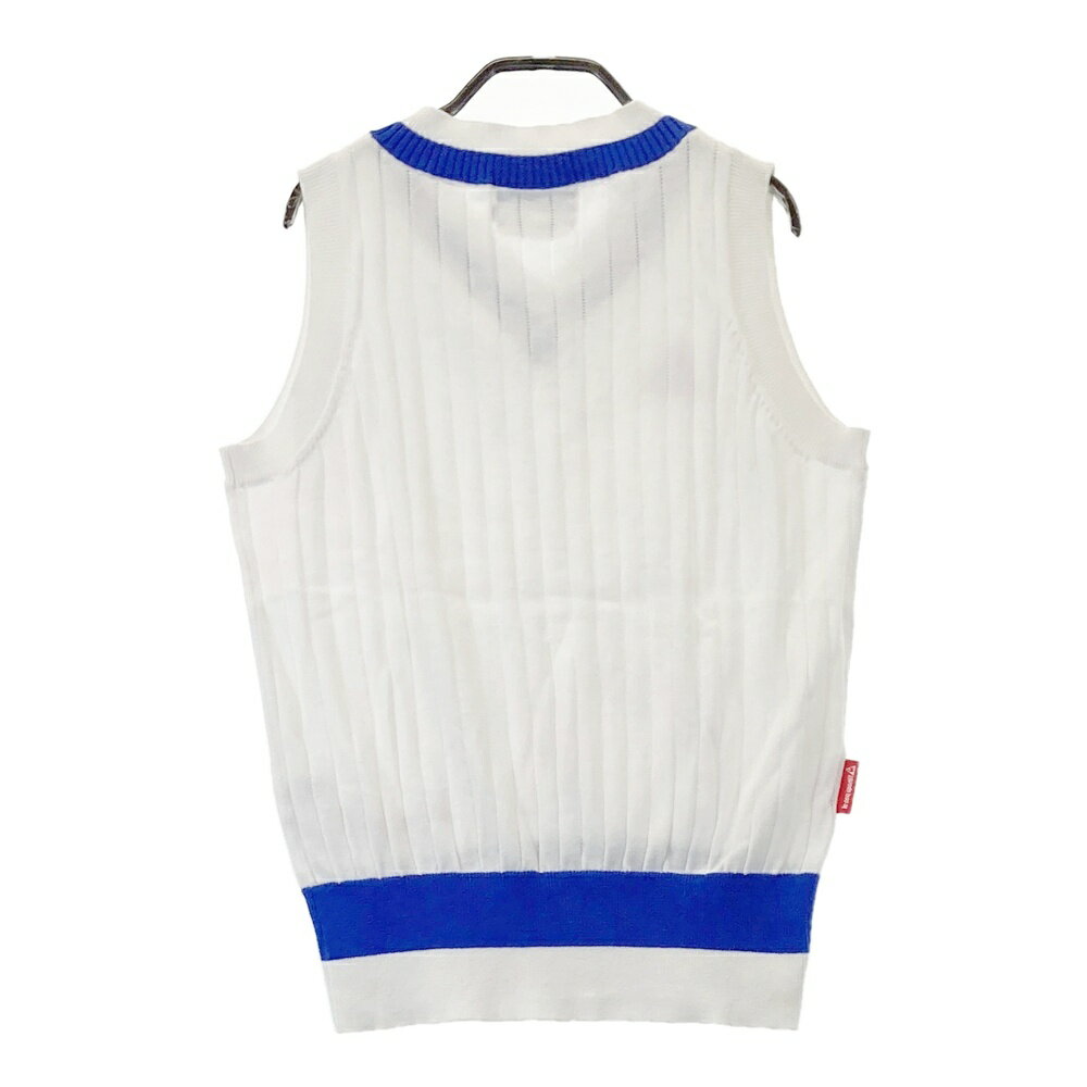 LE COQ GOLF ルコックゴルフ ニットベスト ホワイト系 M 【中古】ゴルフウェア レディース