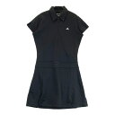 ADIDAS GOLF アディダスゴルフ ハーフジップ半袖ワンピース ブラック系 M 【中古】ゴルフウェア レディース