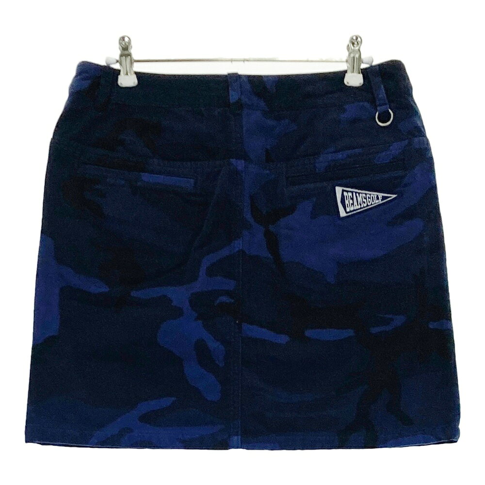 BEAMS GOLF ビームスゴルフ スカート 迷彩柄 カモ柄 ネイビー系 M 【中古】ゴルフウェア レディース
