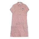 BEAMS GOLF ビームスゴルフ 半袖ワンピースシアサッカー ストライプ ピンク系 M 【中古】ゴルフウェア レディース
