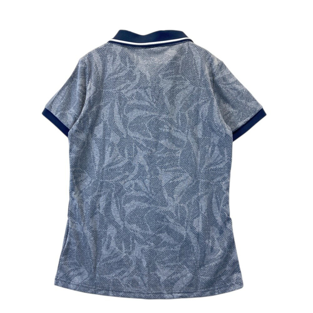 ADIDAS GOLF アディダスゴルフ DW6383 半袖ポロシャツ 総柄 ネイビー系 L 【中古】ゴルフウェア レディース