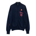 LE COQ GOLF ルコックゴルフ 裏地付きニットジャケット ネイビー系 S 【中古】ゴルフウェア レディース