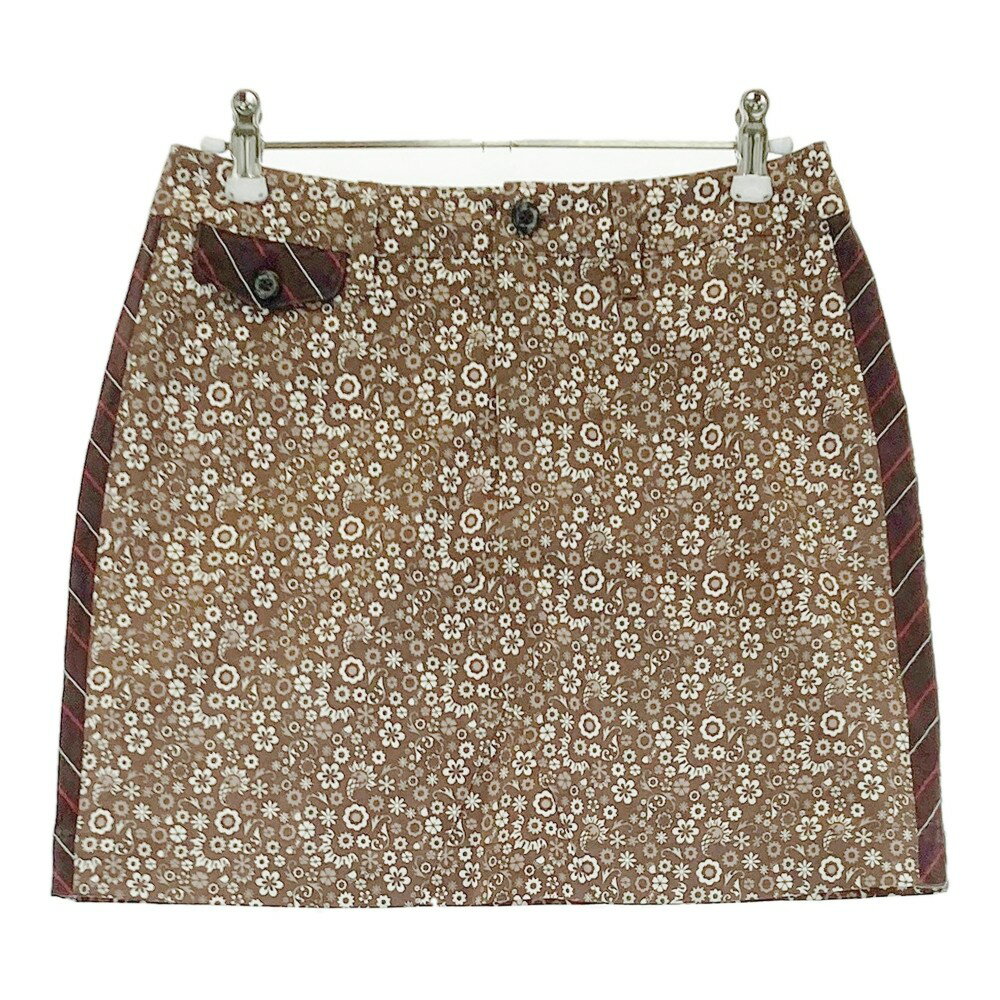 ZOY ゾーイ スカート 花 総柄 ブラウン系 36 【中古】ゴルフウェア レディース