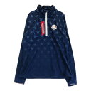 RLX ラルフローレン ハーフジップ 長袖Tシャツ 星柄 ネイビー系 M 【中古】ゴルフウェア レディース