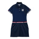 TOMMY HILFIGER GOLF トミー ヒルフィガーゴルフ 半袖ポロワンピース ネイビー系 M 【中古】ゴルフウェア レディース