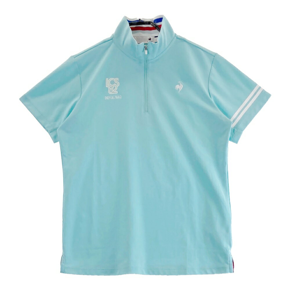 LE COQ GOLF ルコックゴルフ 2024年モデル ハーフジップ 半袖Tシャツ グリーン系 LL 【中古】ゴルフウェア レディース
