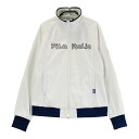 FILA GOLF フィラゴルフ 裏起毛 ジップジャケット 総柄 ホワイト系 M 【中古】ゴルフウェア レディース