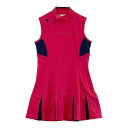 DESCENTE GOLF デサントゴルフ ノースリーブワンピース レッド系 M 【中古】ゴルフウェア レディース