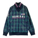 ADMIRAL アドミラル インナー付 長袖ブルゾン チェック柄 グリーン系 S 【中古】ゴルフウェア レディース