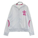 JUN&ROPE ジュン アンド ロペ フード付き ジップジャケット ドット柄 ホワイト系 M 【中古】ゴルフウェア レディース