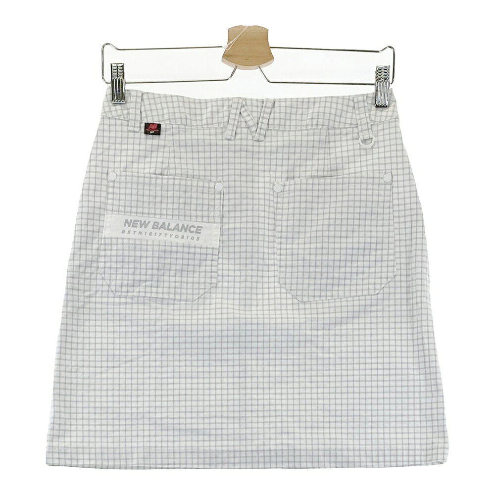 NEW BALANCE GOLF ニューバランス ストレッチスカート チェック柄 ホワイト系 0 【中古】ゴルフウェア レディース