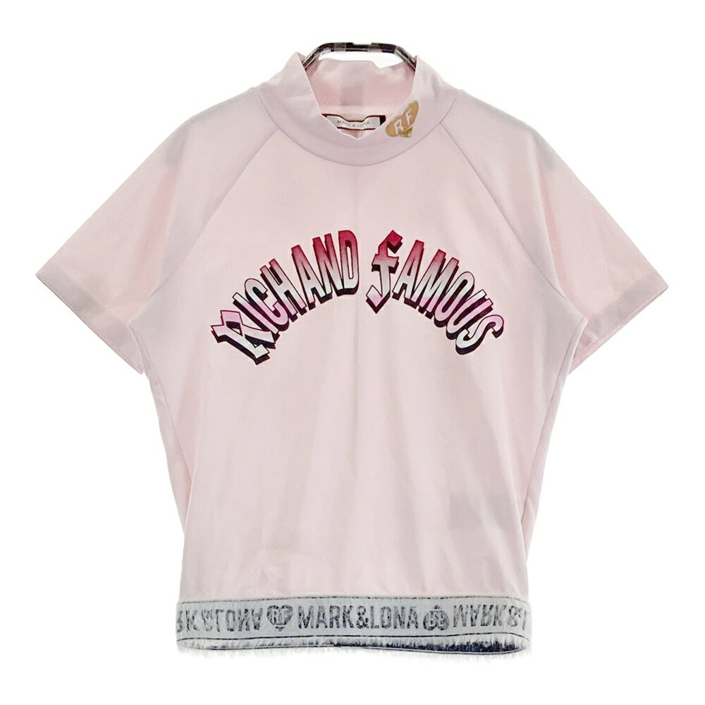 MARK&LONA マークアンドロナ ハイネック 半袖Tシャツ ピンク系 38 【中古】ゴルフウェア レディース