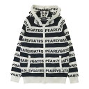 PEARLY GATES パーリーゲイツ フルジップニットジャケット ボーダーロゴ ホワイト系 0 【中古】ゴルフウェア レディース